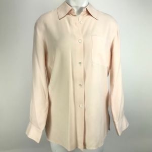 Ann Taylor Women’s Blouse Pink Size 4 Silk Button